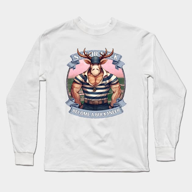 buck X sailor | BECOME A BUCKANEER Long Sleeve T-Shirt by spielemann